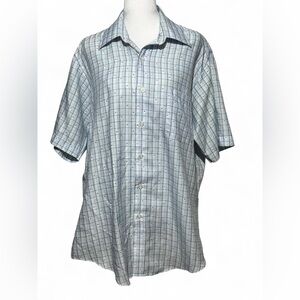 Sears Light Blue Plaid Button Down Shirt